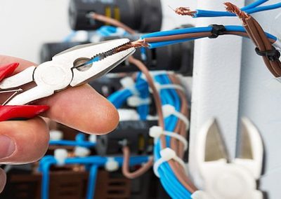 Hand of an electrician
